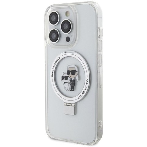 Karl Lagerfeld KLHMP13LHMRSKCH iPhone 13 Pro / 13 6.1" biały/white hardcase Ring Stand Karl&Choupettte MagSafe