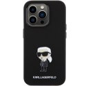 Karl Lagerfeld nakładka do iPhone 15 Pro 6,1" KLHCP15LSMHKNPK czarna HC SILICONE IKONIK METAL PIN