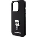 Karl Lagerfeld nakładka do iPhone 15 Pro 6,1" KLHCP15LSMHKNPK czarna HC SILICONE IKONIK METAL PIN