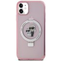 Karl Lagerfeld KLHMN61HMRSKCP iPhone 11 / Xr 6.1" różowy/pink hardcase Ring Stand Karl&Choupettte MagSafe