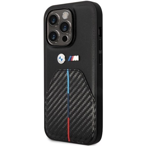 BMW BMHCP14L22NSTB iPhone 14 Pro 6.1" czarny/black Stamped Tricolor Stripe