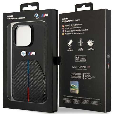 BMW BMHCP14L22NSTB iPhone 14 Pro 6.1" czarny/black Stamped Tricolor Stripe