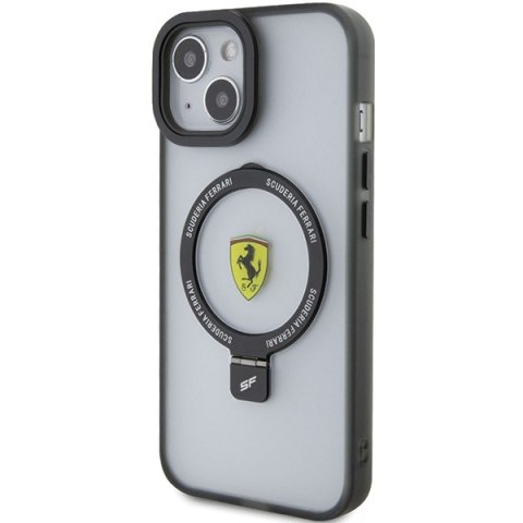 Ferrari FEHMP15MUSCAK iPhone 15 Plus / 14 Plus 6.7" transparentny dymny hardcase Ring Stand 2023 Collection MagSafe