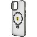 Ferrari FEHMP15MUSCAK iPhone 15 Plus / 14 Plus 6.7" transparentny dymny hardcase Ring Stand 2023 Collection MagSafe