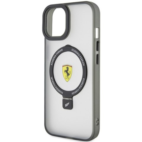 Ferrari FEHMP15MUSCAK iPhone 15 Plus / 14 Plus 6.7" transparentny dymny hardcase Ring Stand 2023 Collection MagSafe