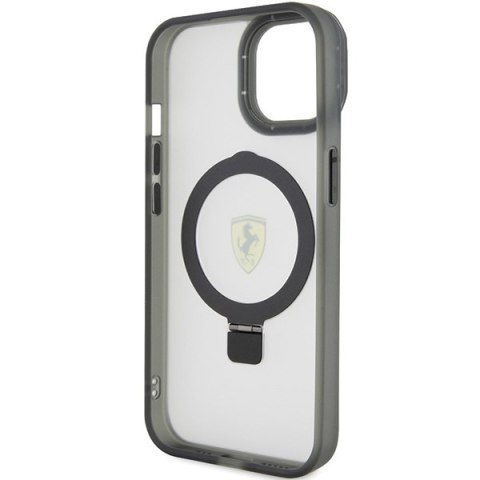 Ferrari FEHMP15MUSCAK iPhone 15 Plus / 14 Plus 6.7" transparentny dymny hardcase Ring Stand 2023 Collection MagSafe