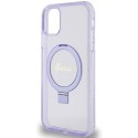 Guess GUHMN61HRSGSU iPhone 11 / Xr 6.1" fioletowy/purple hardcase Ring Stand Script Glitter MagSafe