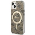 Guess GUHMP13MH4STW iPhone 13 / 14 / 15 6.1" brązowy/brown hardcase 4G MagSafe