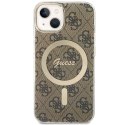 Guess GUHMP13MH4STW iPhone 13 / 14 / 15 6.1" brązowy/brown hardcase 4G MagSafe