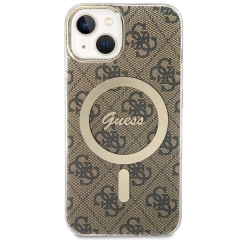 Guess GUHMP13MH4STW iPhone 13 / 14 / 15 6.1" brązowy/brown hardcase 4G MagSafe