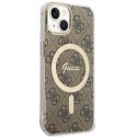 Guess GUHMP13MH4STW iPhone 13 / 14 / 15 6.1" brązowy/brown hardcase 4G MagSafe