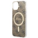 Guess GUHMP13MH4STW iPhone 13 / 14 / 15 6.1" brązowy/brown hardcase 4G MagSafe