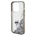 Karl Lagerfeld nakładka do iPhone 15 Pro 6,1" KLHCP15LLKCNSK transparent hardcase Liquid Glitter Choupette