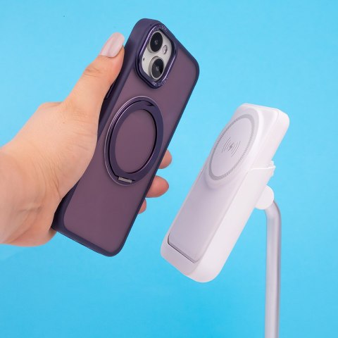 Nakładka Mag Ring Rotating do iPhone 14 6,1" fioletowy