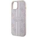 Guess GUHMP15SP4RPSP iPhone 15 / 14 / 13 6.1" różowy/pink hardcase 4G Printed Stripes MagSafe