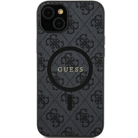 Guess GUHMS24LG4GFRK S24 Ultra S928 czarny/black hardcase 4G Collection Leather Metal Logo MagSafe