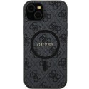 Guess GUHMS24MG4GFRK S24+ S926 czarny/black hardcase 4G Collection Leather Metal Logo MagSafe