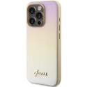 Guess GUHCP14XPSAIRSD iPhone 14 Pro Max 6.7" złoty/gold hardcase Saffiano Iridescent Script