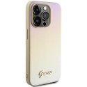 Guess GUHCP14XPSAIRSD iPhone 14 Pro Max 6.7" złoty/gold hardcase Saffiano Iridescent Script