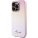 Guess GUHCP14XPSAIRSP iPhone 14 Pro Max 6.7" różowy/pink hardcase Saffiano Iridescent Script