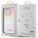 Guess GUHCP14XPSAIRSP iPhone 14 Pro Max 6.7" różowy/pink hardcase Saffiano Iridescent Script