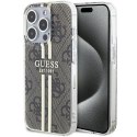 Guess GUHCP15XH4PSEGW iPhone 15 Pro Max 6.7" brązowy/brown hardcase IML 4G Gold Stripe