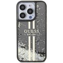 Guess GUHCP15XLFCSEGK iPhone 15 Pro Max 6.7" czarny/black hardcase Liquid Glitter Gold Stripes