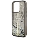 Guess GUHCP15XLFCSEGK iPhone 15 Pro Max 6.7" czarny/black hardcase Liquid Glitter Gold Stripes