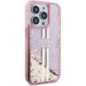 Guess GUHCP15XLFCSEGP iPhone 15 Pro Max 6.7" różowy/pink hardcase Liquid Glitter Gold Stripes