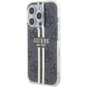 Guess GUHCP15LH4PSEGK iPhone 15 Pro 6.1" czarny/black hardcase IML 4G Gold Stripe