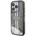 Guess GUHCP15LLFCSEGK iPhone 15 Pro 6.1" czarny/black hardcase Liquid Glitter Gold Stripes