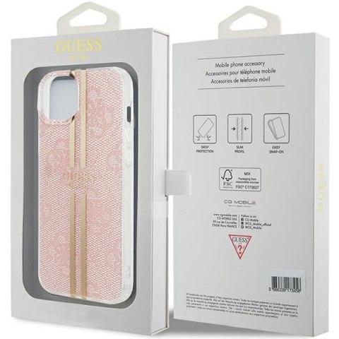 Guess GUHCP15MH4PSEGP iPhone 15 Plus / 14 Plus 6.7" różowy/pink hardcase IML 4G Gold Stripe