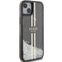 Guess GUHCP15MLFCSEGK iPhone 15 Plus / 14 Plus 6.7" czarny/black hardcase Liquid Glitter Gold Stripes