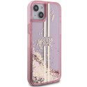 Guess GUHCP15MLFCSEGP iPhone 15 Plus / 14 Plus 6.7" różowy/pink hardcase Liquid Glitter Gold Stripes