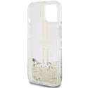 Guess GUHCP15MLFCSEGT iPhone 15 Plus / 14 Plus 6.7" transparent hardcase Liquid Glitter Gold Stripes