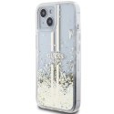 Guess GUHCP15SLFCSEGT iPhone 15 / 14 / 13 6.1" transparent hardcase Liquid Glitter Gold Stripes