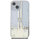 Guess GUHCP15SLFCSEGT iPhone 15 / 14 / 13 6.1" transparent hardcase Liquid Glitter Gold Stripes