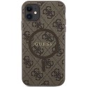 Guess GUHMN61G4GFRW iPhone 11 6.1" / Xr brązowy/brown hardcase 4G Collection Leather Metal Logo MagSafe