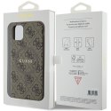 Guess GUHMN61G4GFRW iPhone 11 6.1" / Xr brązowy/brown hardcase 4G Collection Leather Metal Logo MagSafe