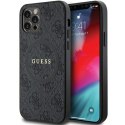 Guess GUHMP12MG4GFRK iPhone 12/12 Pro 6.1" czarny/black hardcase 4G Collection Leather Metal Logo MagSafe