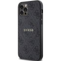 Guess GUHMP12MG4GFRK iPhone 12/12 Pro 6.1" czarny/black hardcase 4G Collection Leather Metal Logo MagSafe