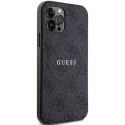 Guess GUHMP12MG4GFRK iPhone 12/12 Pro 6.1" czarny/black hardcase 4G Collection Leather Metal Logo MagSafe