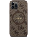 Guess GUHMP12MG4GFRW iPhone 12/12 Pro 6.1" brązowy/brown hardcase 4G Collection Leather Metal Logo MagSafe