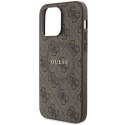 Guess GUHMP13LG4GFRW iPhone 13 Pro / 13 6.1" brązowy/brown hardcase 4G Collection Leather Metal Logo MagSafe