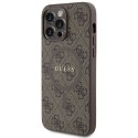 Guess GUHMP14XG4GFRW iPhone 14 Pro Max 6.7" brązowy/brown hardcase 4G Collection Leather Metal Logo MagSafe