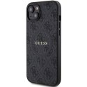 Guess GUHMP14SG4GFRK iPhone 14 / 15 / 13 6.1" czarny/black hardcase 4G Collection Leather Metal Logo MagSafe