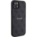 Guess GUHMP14SG4GFRK iPhone 14 / 15 / 13 6.1" czarny/black hardcase 4G Collection Leather Metal Logo MagSafe