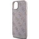 Guess GUHMP14SG4GFRP iPhone 14 / 15 / 13 6.1" różowy/pink hardcase 4G Collection Leather Metal Logo MagSafe