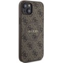 Guess GUHMP14SG4GFRW iPhone 14 / 15 / 13 6.1" brązowy/brown hardcase 4G Collection Leather Metal Logo MagSafe