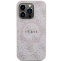 Guess GUHMP15LG4GFRP iPhone 15 Pro 6.1" różowy/pink hardcase 4G Collection Leather Metal Logo MagSafe